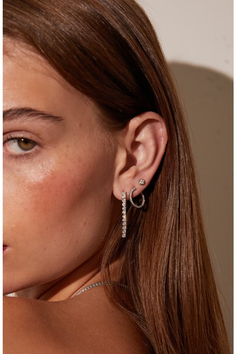 Lab Grown Sapphire Tennis Earrings, Alternate, color, Yellow Gold Vermeil