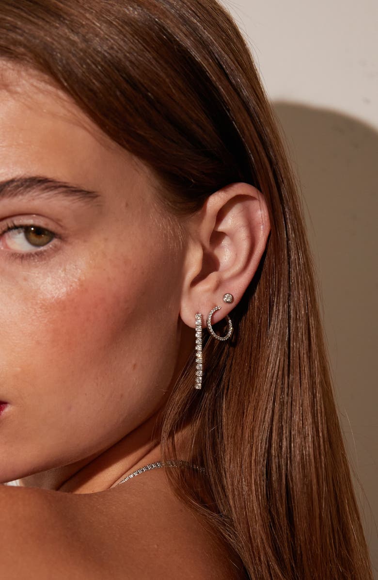 Aurate New York Lab Grown Sapphire Tennis Earrings, Alternate, color, Yellow Gold Vermeil