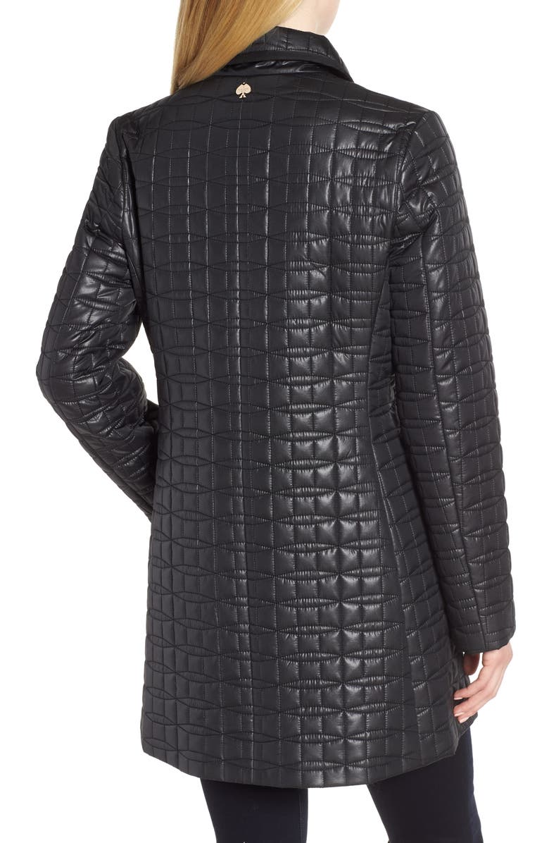Kate Spade New York bow quilted coat, Alternate, color, 