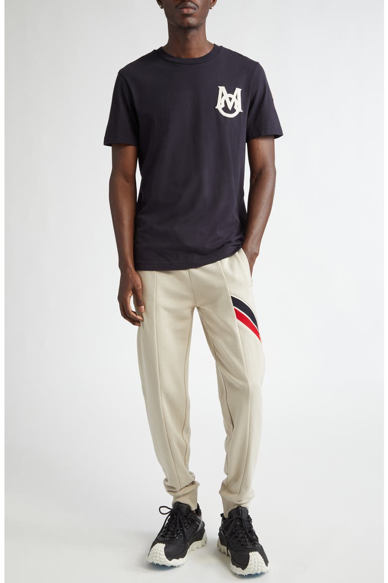 Monogram Logo Cotton T-Shirt, Alternate, color, NAVY BLUE