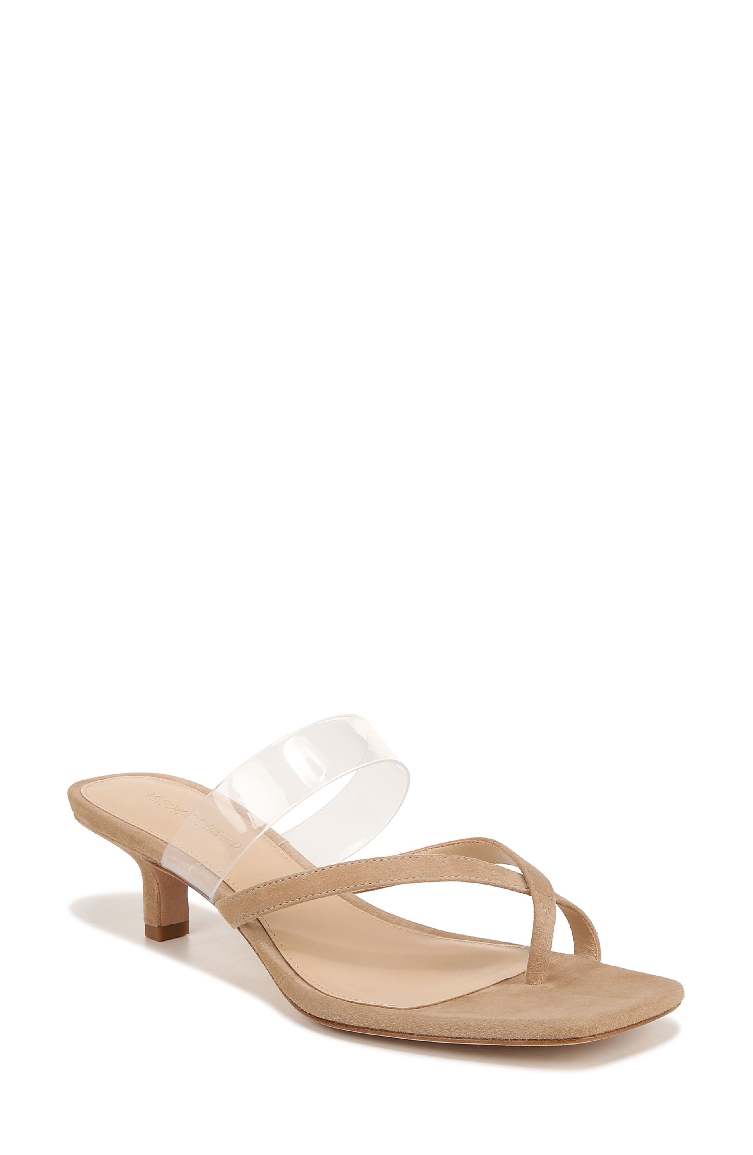 Alanis Kitten Heel Slide Sandal, Main, color, SAND/ CLEAR