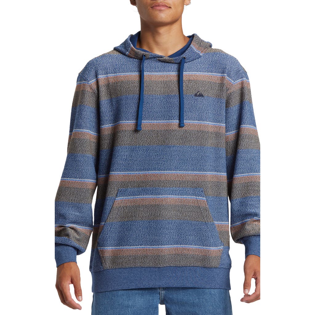 Quiksilver Great Otway Stripe Hoodie In Great Otway- Blue Nights