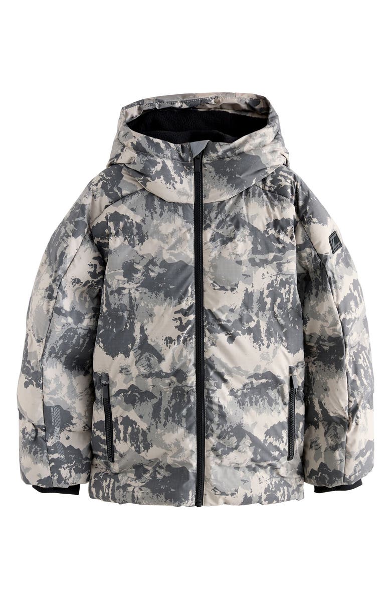 NEXT Kids' Camo Print Hooded Jacket, Main, color, Grey Multi