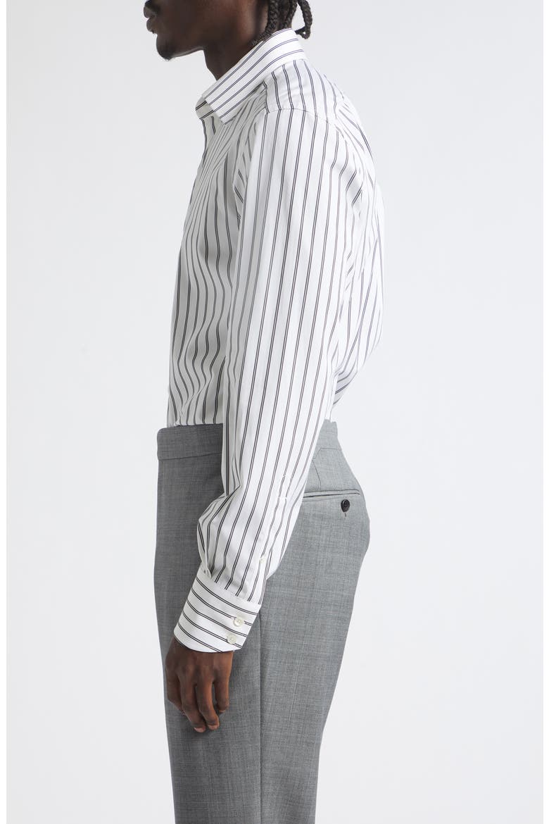 Classic Fit Stripe Cotton Poplin Button-Up Shirt, Alternate, color, OFF WHITE/ BLACK