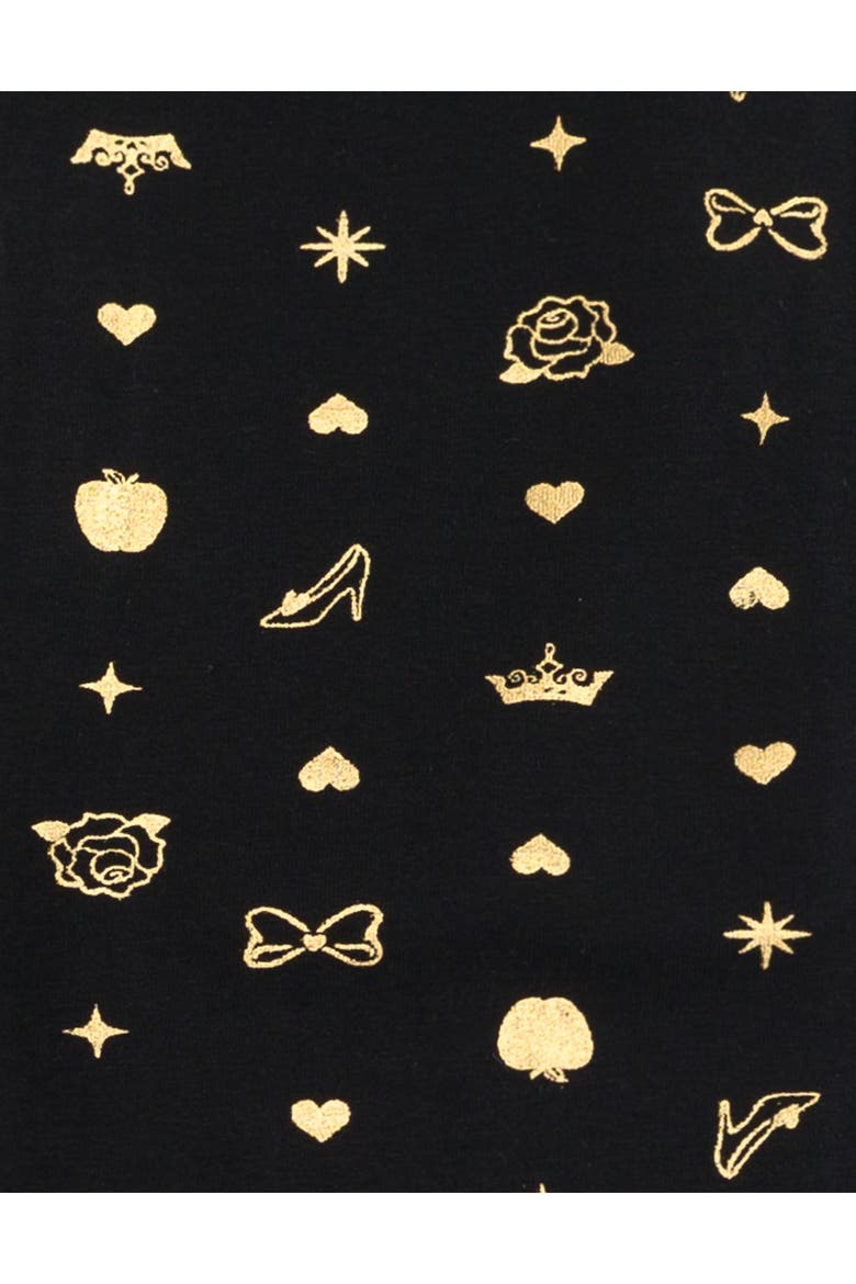 Princess 2-Piece T-Shirt and Flare Pants Set, Alternate, color, Black Gold Princess
