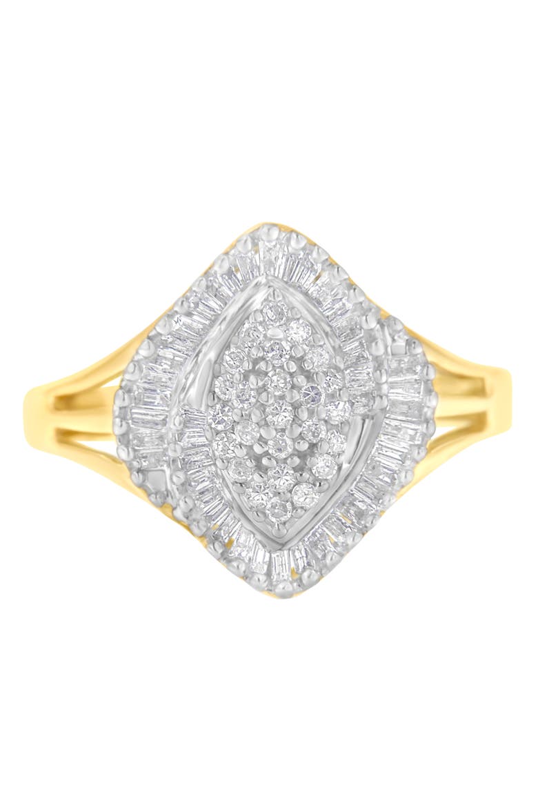 10K Yellow Gold 1/2 Cttw Diamond Swirl Cocktail Ring, Alternate, color, Yellow Gold