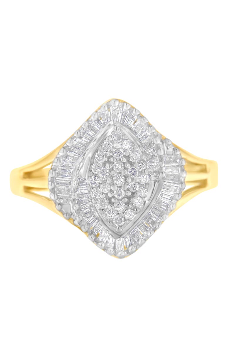 Haus of Brilliance 10K Yellow Gold 1/2 Cttw Diamond Swirl Cocktail Ring, Alternate, color, Yellow Gold