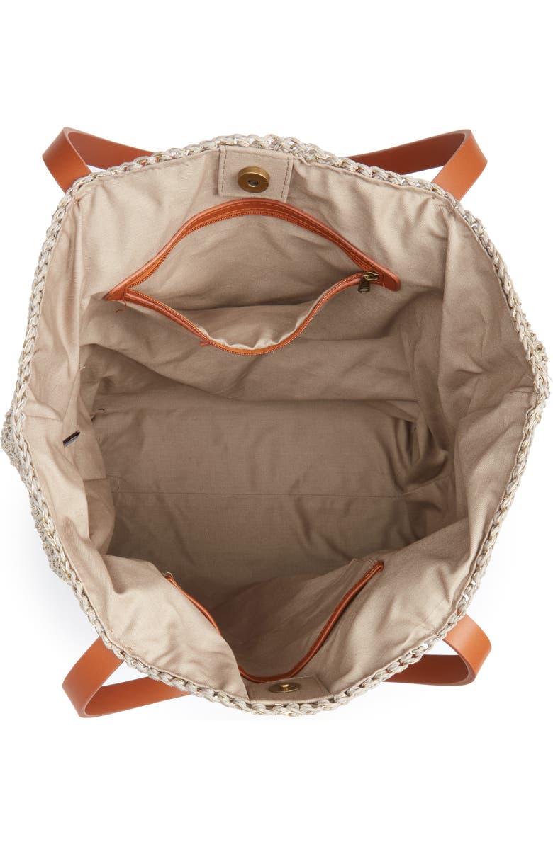 Nordstrom Packable Raffia Crochet Tote, Alternate, color,