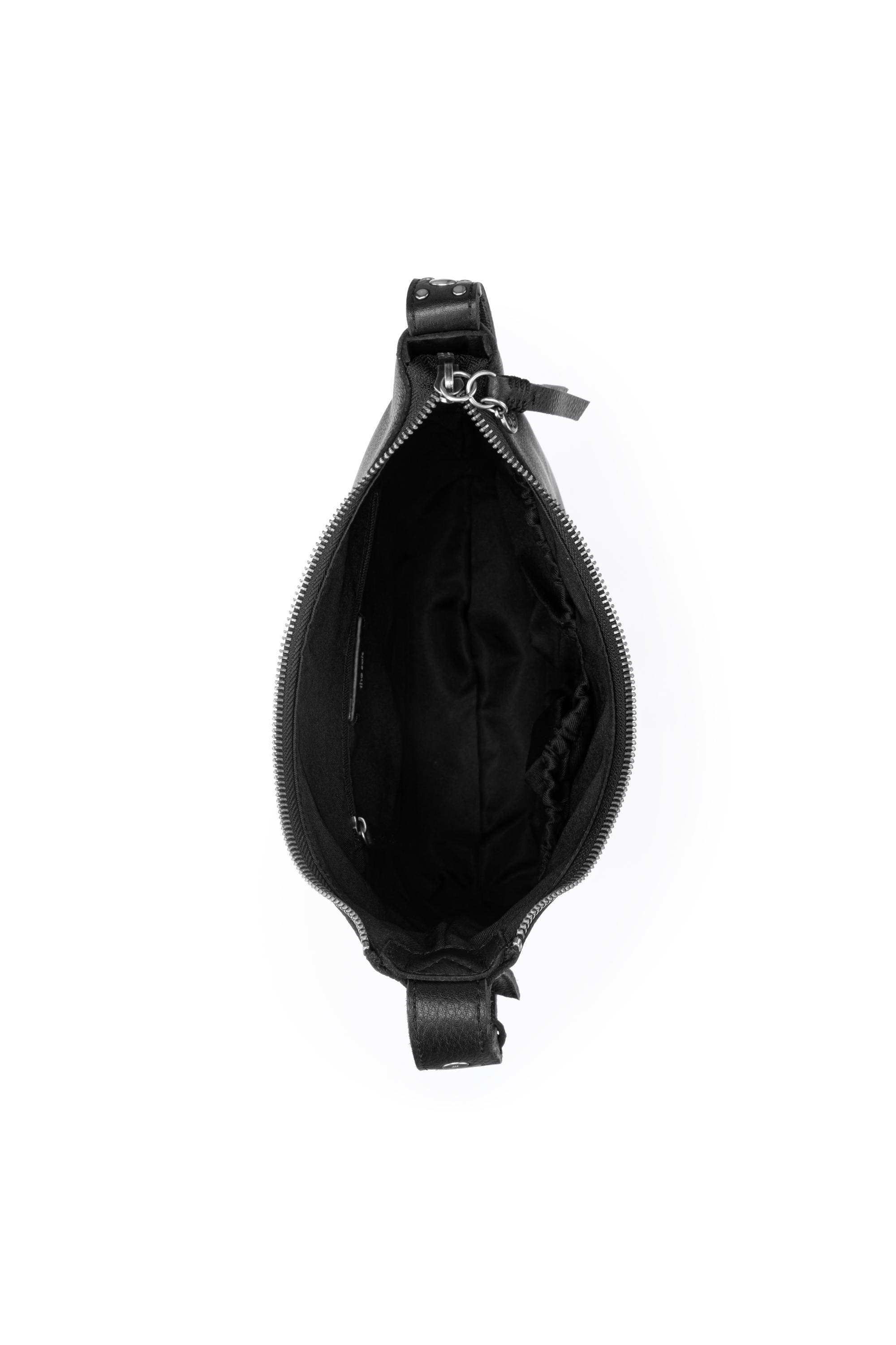 Tess Asymetrical Leather Bucket, Alternate, color, Black Belt