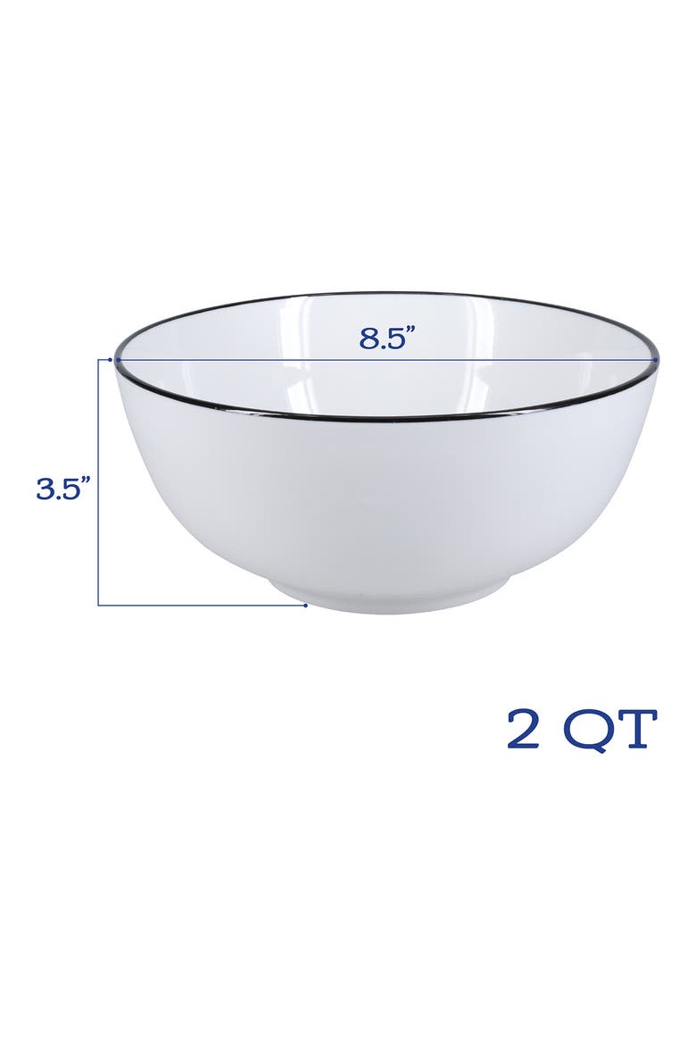 Set of 2 Silhouette Serving Bowls, Alternate, color, WHITE W/ BLACK