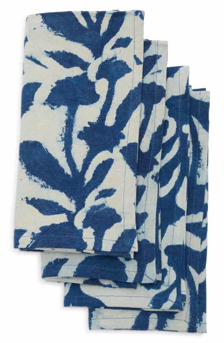 Block Print Flourish Set of 4 Napkins