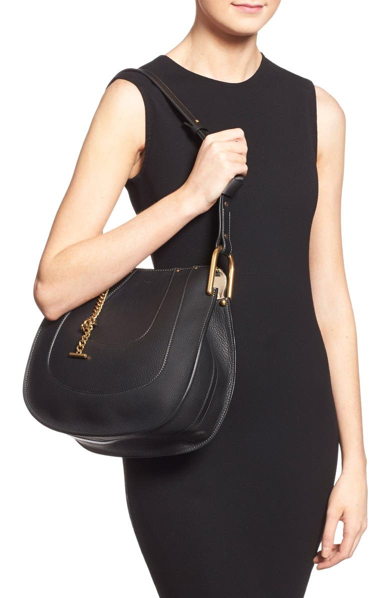 Chloé 'Small Hayley' Leather Hobo Bag, Alternate, color,