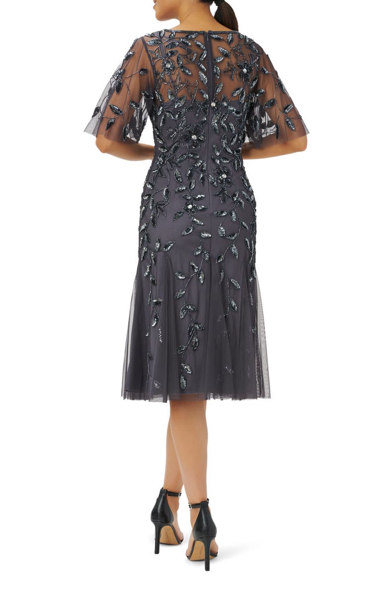 Adrianna Papell Beaded Mesh Cocktail Dress, Alternate, color,