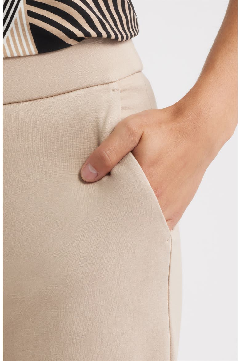 High Waist Pull-On Straight Leg Pants, Alternate, color, LATTE
