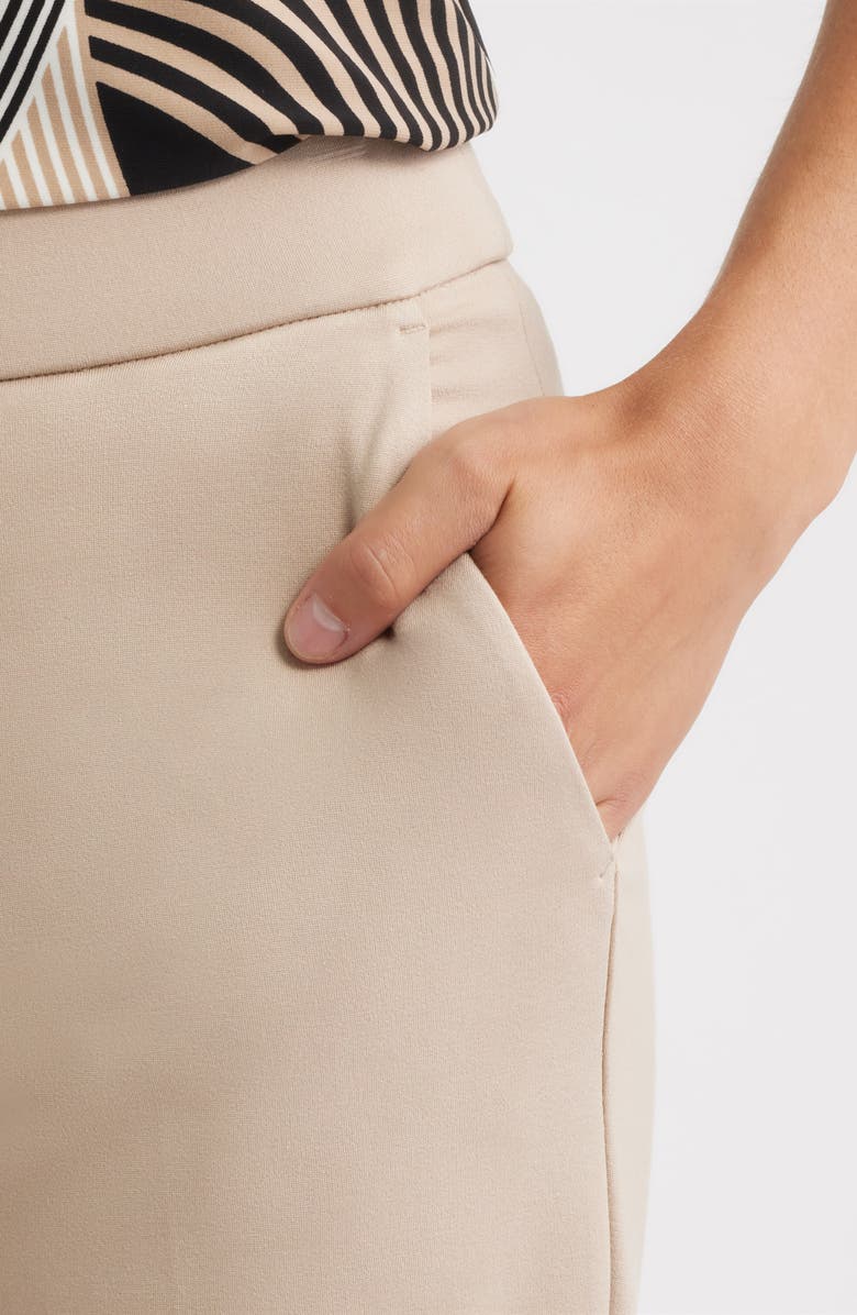 Anne Klein High Waist Pull-On Straight Leg Pants, Alternate, color, Latte