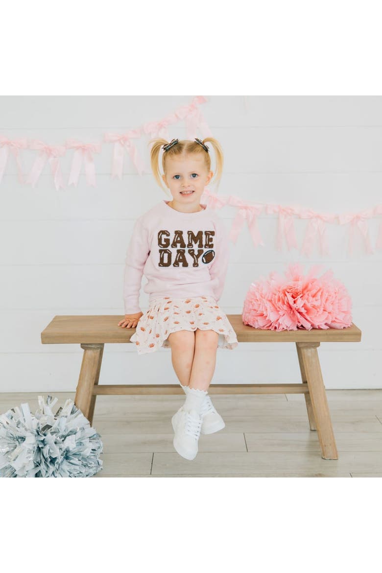 Game Day Glitter Bow Clip Set, Alternate, color, Brown