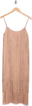 L'AGENCE Taylen Fringe Midi Dress