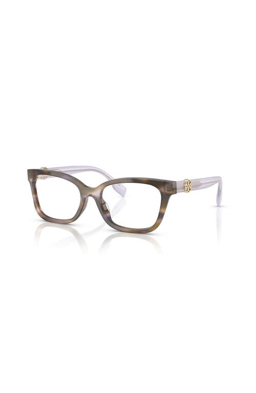 Tory Burch 49mm Square Optical Glasses In Transparent