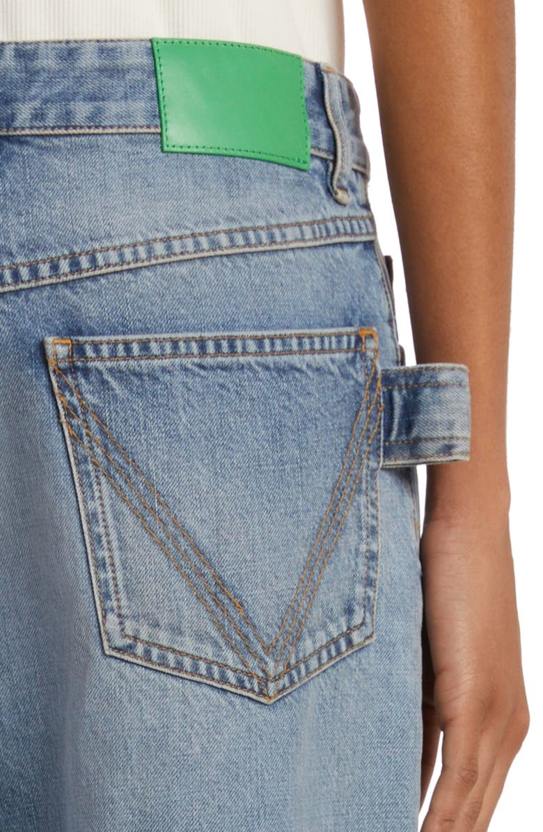 Bottega Veneta Nonstretch Wide Leg Jeans, Alternate, color,