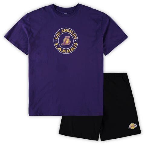 Men's Concepts Sport Purple/Black Los Angeles Lakers Big & Tall T-Shirt & Shorts Sleep Set
