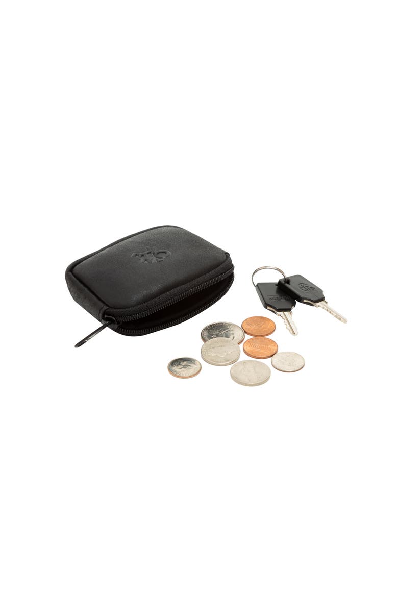 Leather Coin Purse, Extra Small Minimalist Design, Alternate, color, Black
