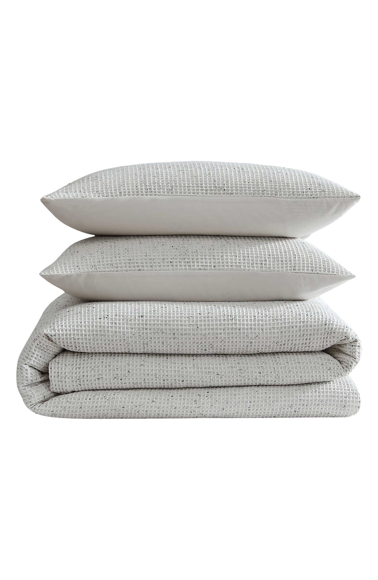 Calvin Klein Speckled Waffle Duvet Cover & Shams Set - Off White, Queen
