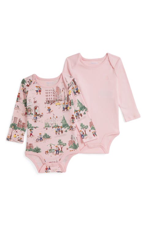 Assorted 2-Pack Long Sleeve Cotton Bodysuits (Baby)
