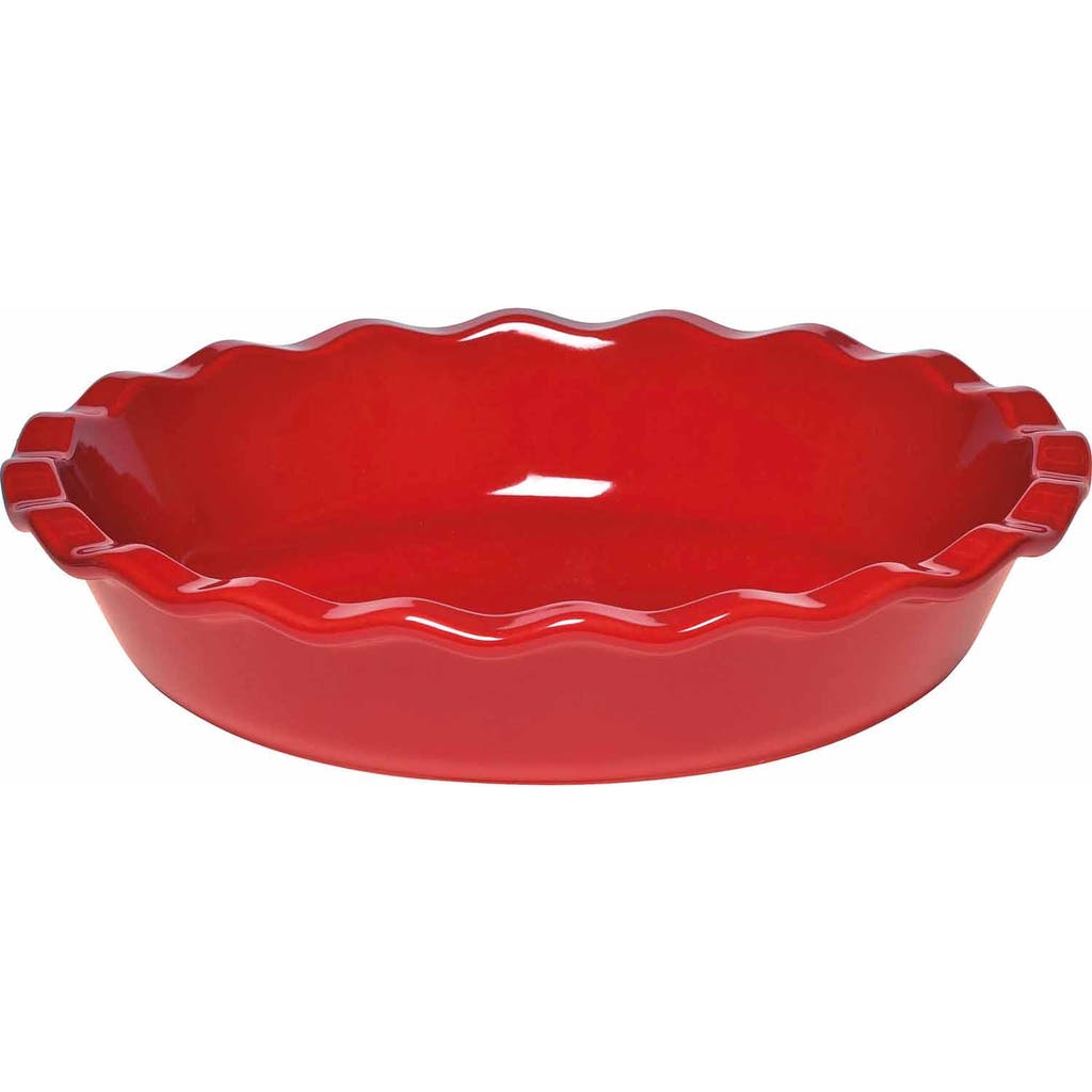 Emile Henry Le Grande 12 Inch Pie Dish In Burgundy