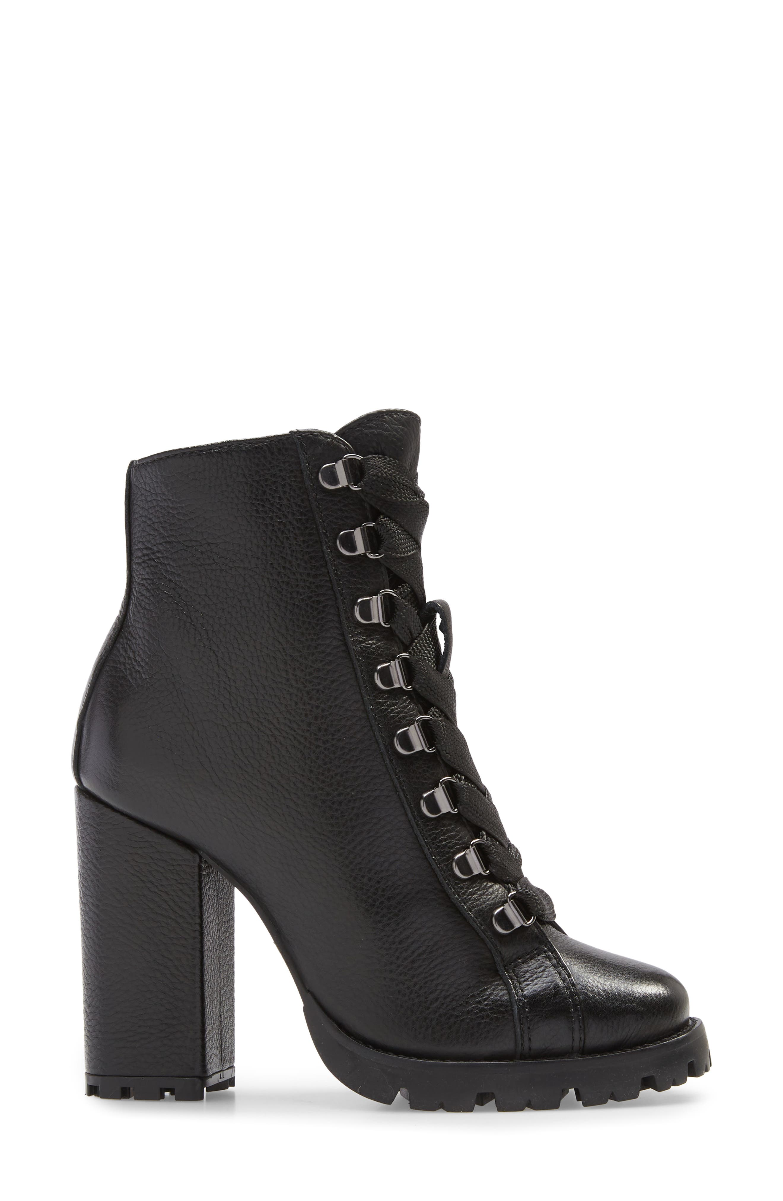 Zhara Lace-Up Boot, Alternate, color, BLACK LEATHER