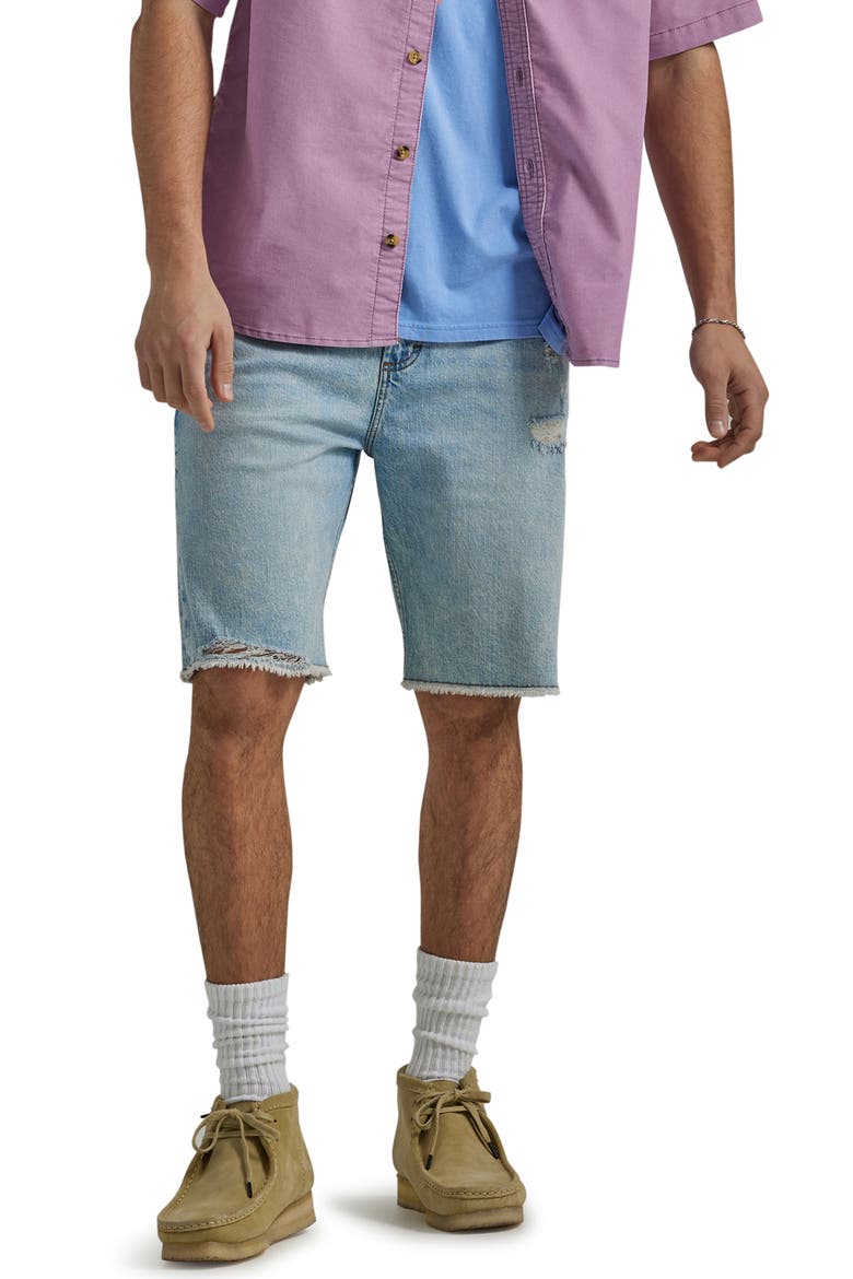 Heritage Loose Fit Slouch Ripped Cutoff Denim Shorts, Main, color, JOHNNY