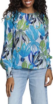 APNY Print Blouson Sleeve Top