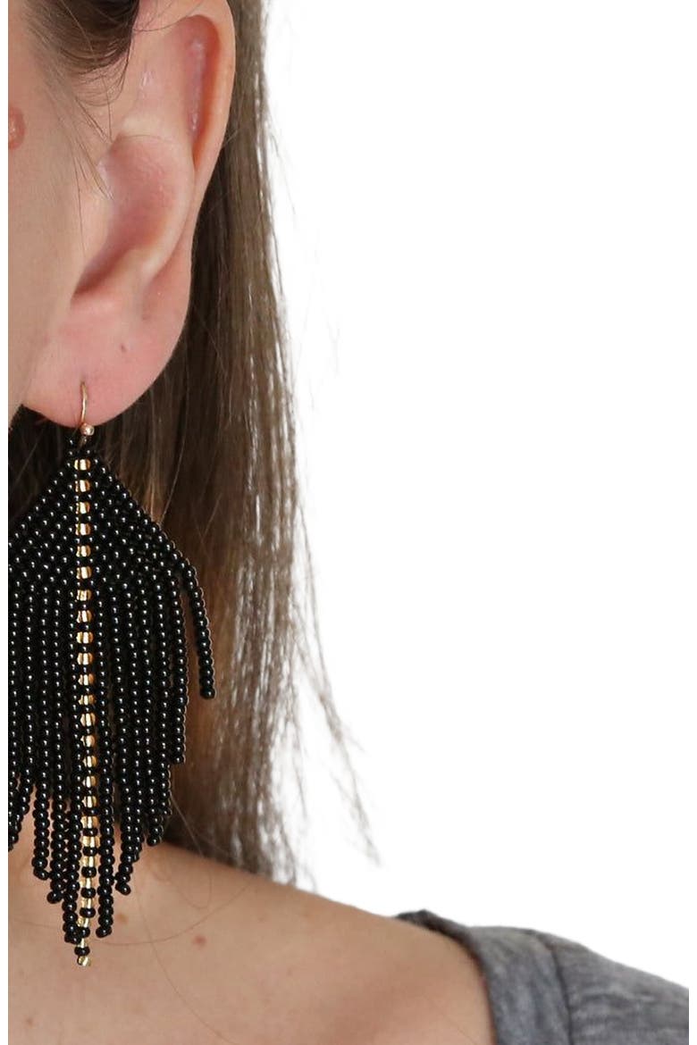 Raya Earrings, Alternate, color, Black