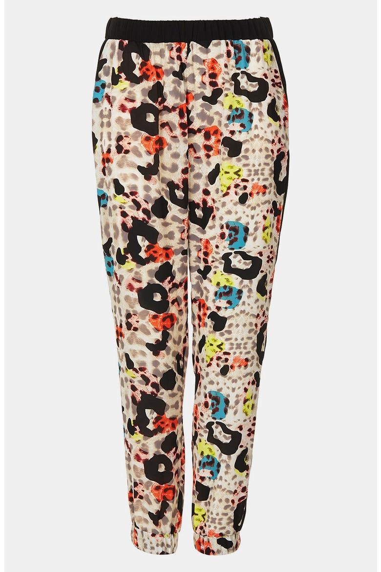 Colored Leopard Print Jogging Pants, Main, color, CREAM