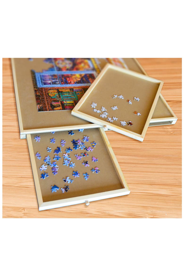 Wood Jigsaw Puzzle Table - 27"x35", Alternate, color, Natural Wood