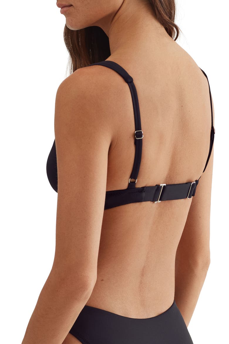 V-Neck Bikini Top, Alternate, color, BLACK
