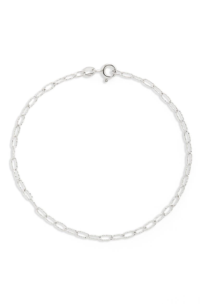14K Gold Textured Link Chain Bracelet (Online Trunk Show), Main, color, 14K WHITE GOLD