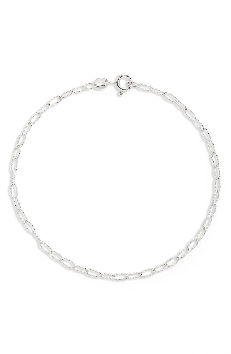 Bony Levy 14K Gold Textured Link Chain Bracelet, Main, color, 14K White Gold
