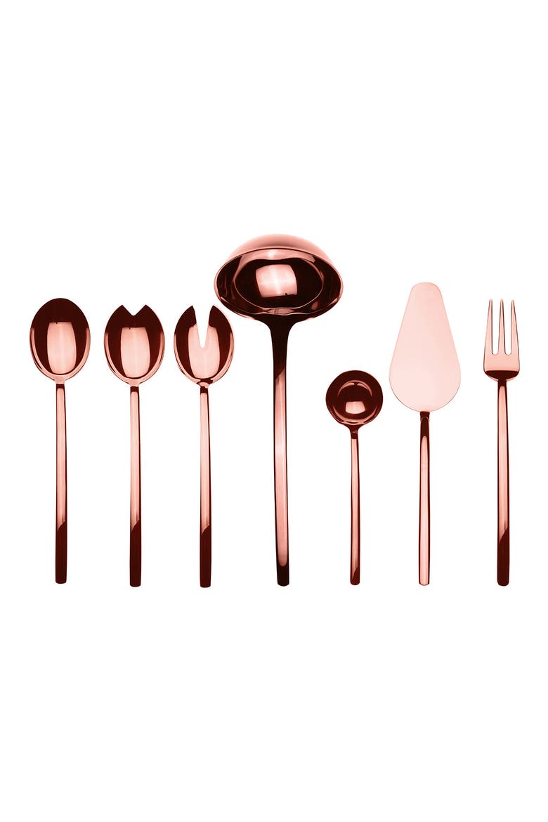 Due 7-Piece Place Serving Set, Main, color, ROSE GOLD