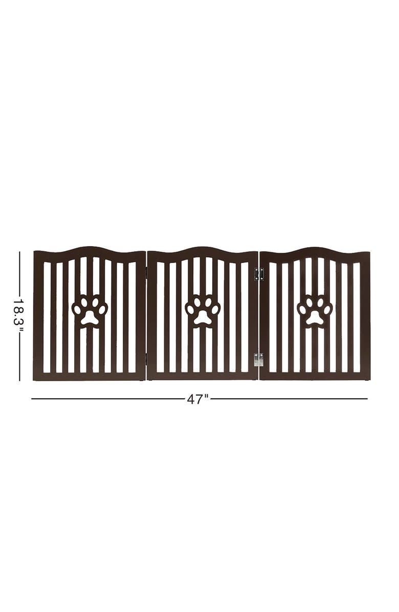 Trimate Wooden Free Standing Pet Gate for Small Dogs and Cats, Alternate, color, Brown