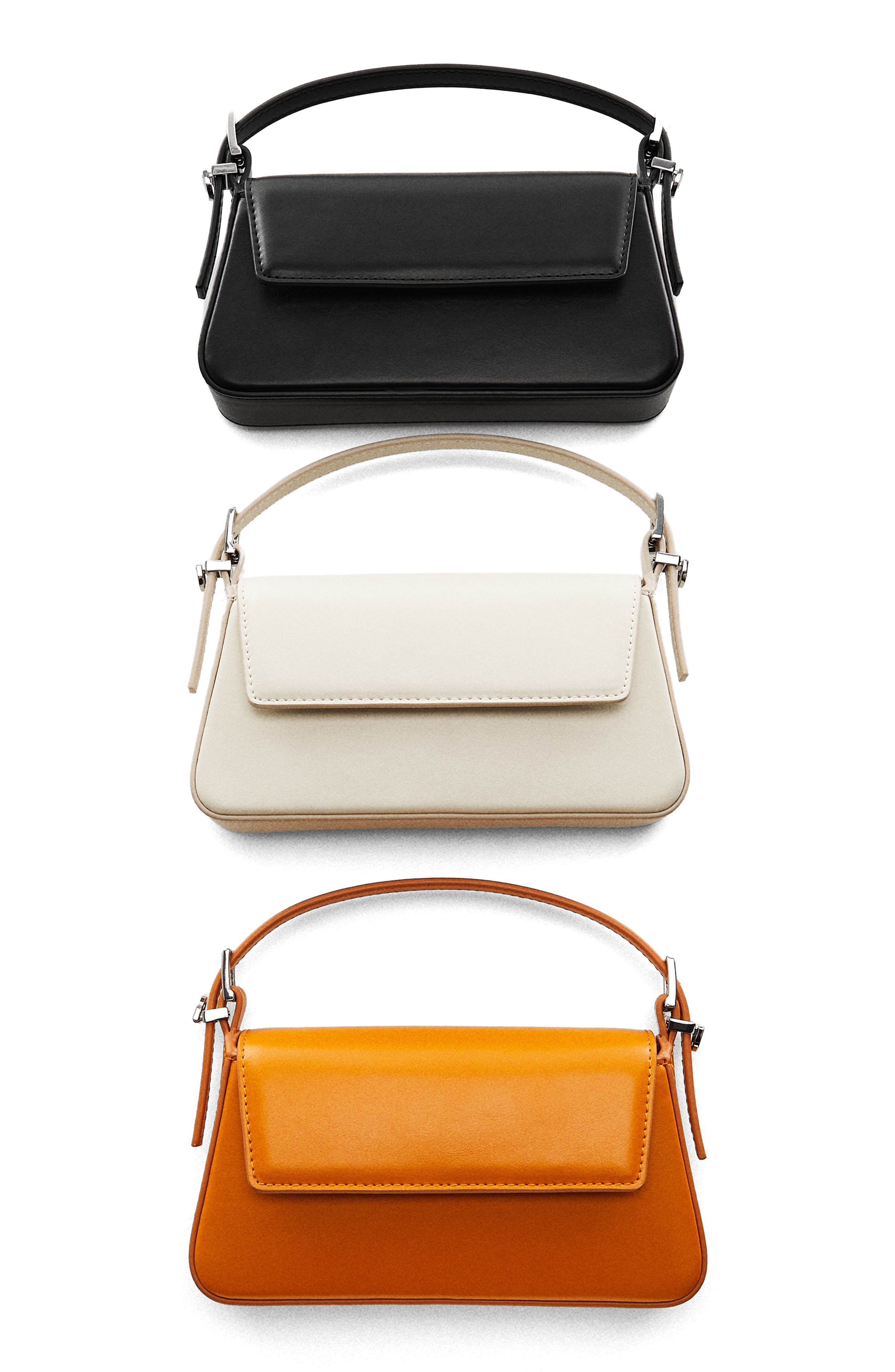 MANGO Faux Leather Top Handle Bag, Alternate, color, 