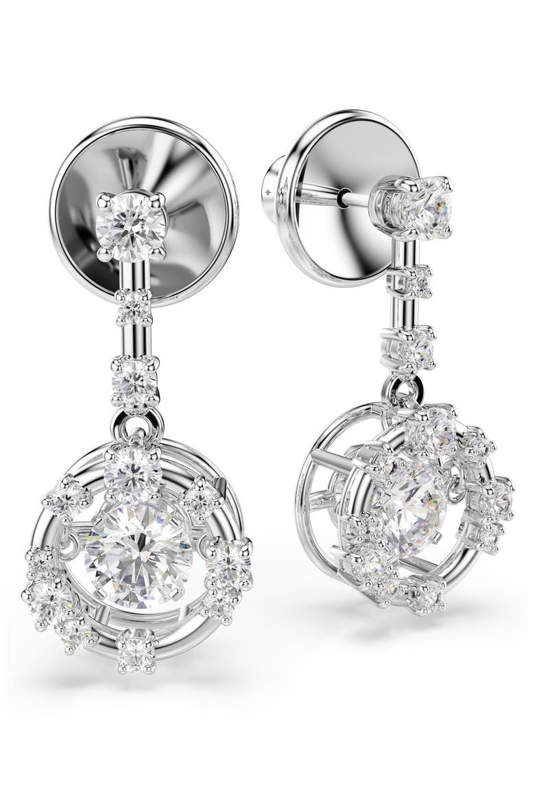 Constella Crystal Drop Earrings, Alternate, color, SILVER/ WHITE