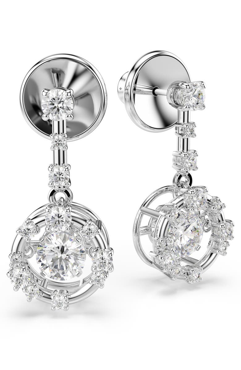 Swarovski Constella Crystal Drop Earrings, Alternate, color, Silver/ White