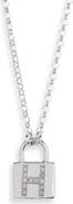 MESHMERISE Diamond Padlock Initial Pendant Necklace - 0.12ct.