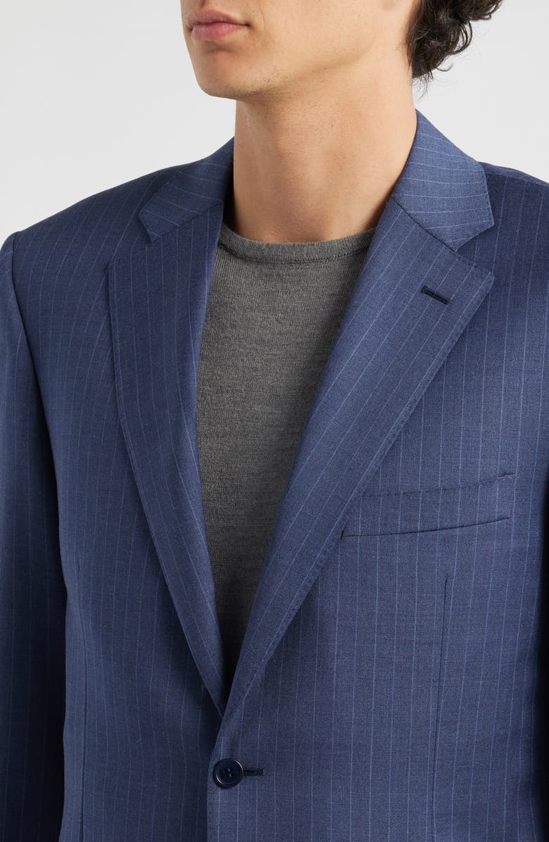 Canali Siena Regular Fit Pinstripe Blue Wool Suit, Alternate, color, Medium Blue