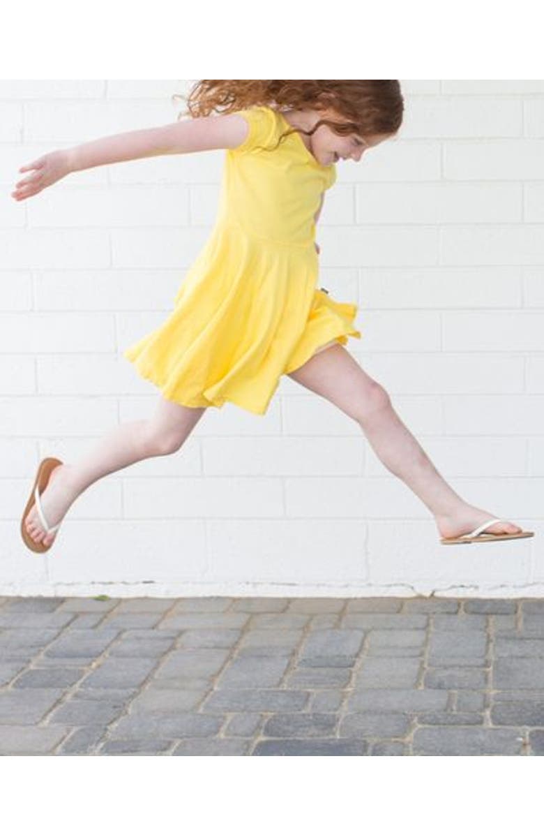 CITY THREADS Girls Jersey Short SleeveTwirly Skater Dress, Alternate, color, Black