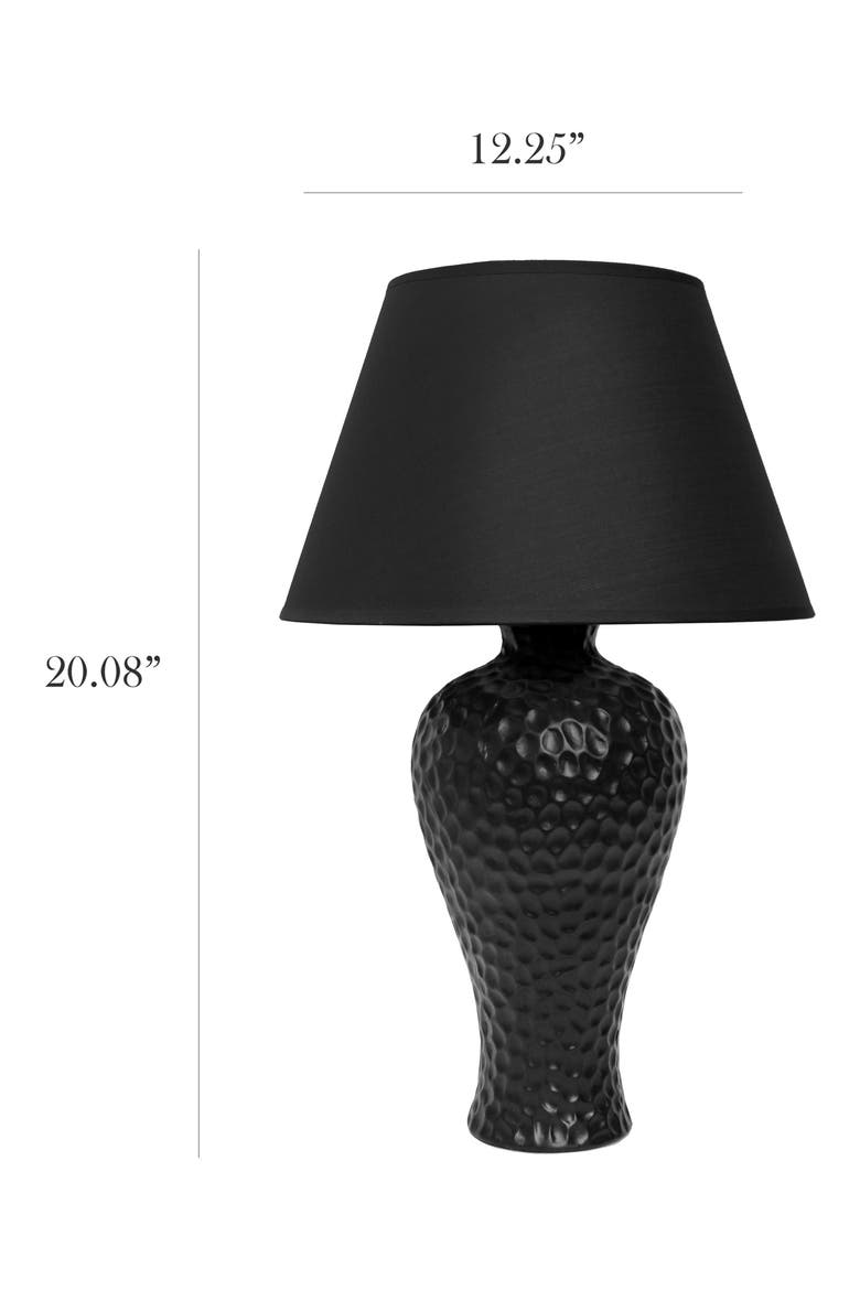 Textured Stucco Curvy Ceramic Lamp, Alternate, color, BLACK