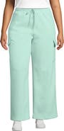 Lands' End Plus Size Serious Sweats High Rise Wide Leg Cargo Pants