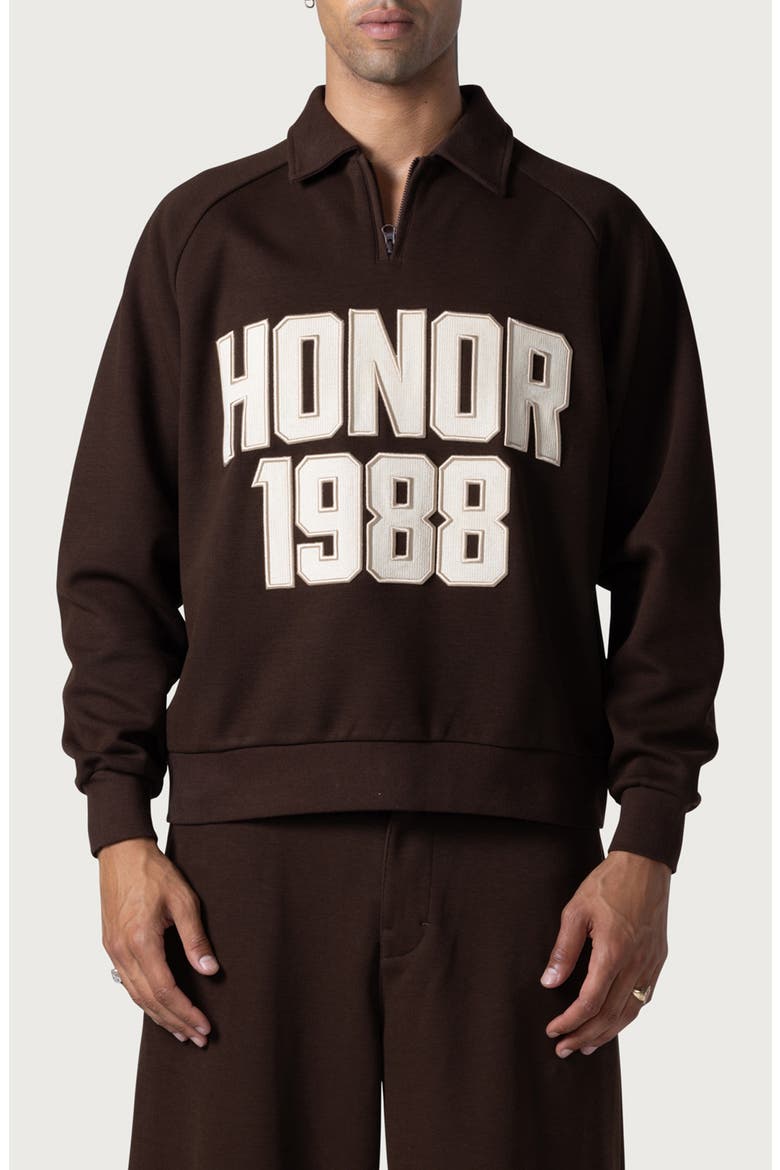 1988 Quarter Zip Sweatshirt, Main, color, BROWN