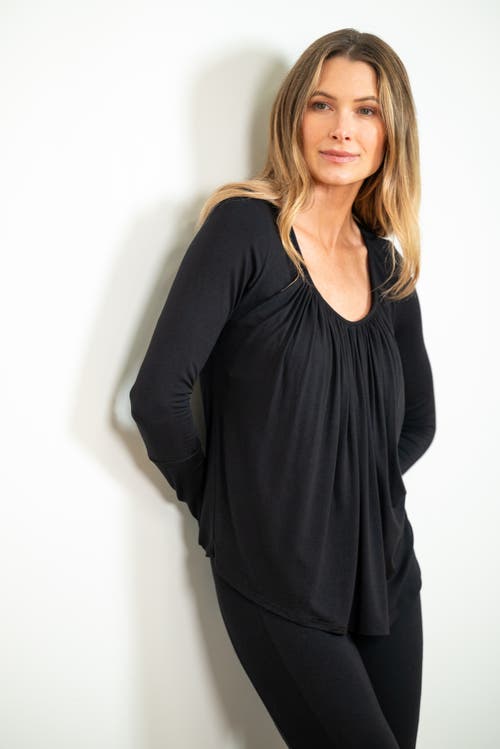 JJwinks Full Moon Built-In Shelf Lounge & Sleep Long Sleeve Top in Black  product