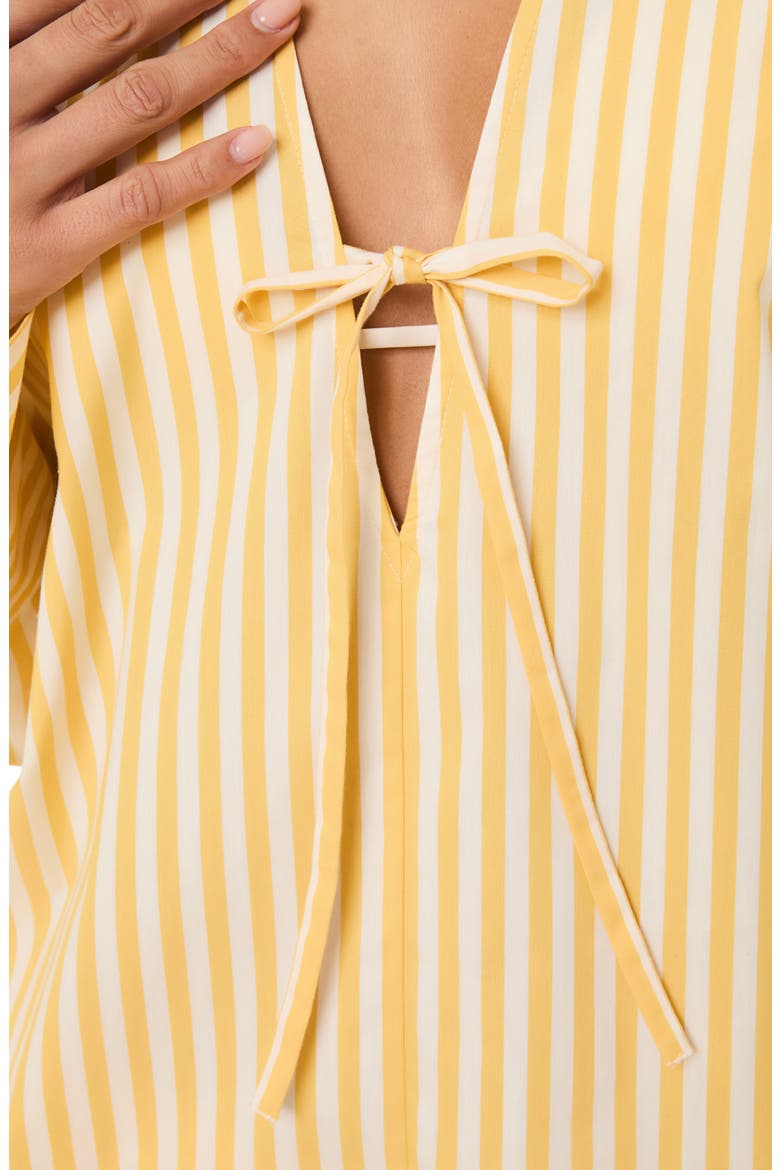The Livia Stripe Tunic Dress, Alternate, color, LEMON DROP X BRULE